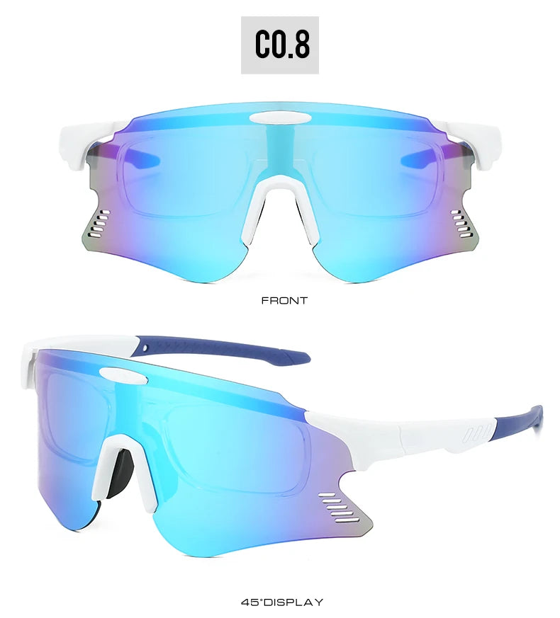 KAMMPT Oversized Sports Cycling Sunglasses | Mirror Anti-UV Windproof Protective Shades for Men & Women