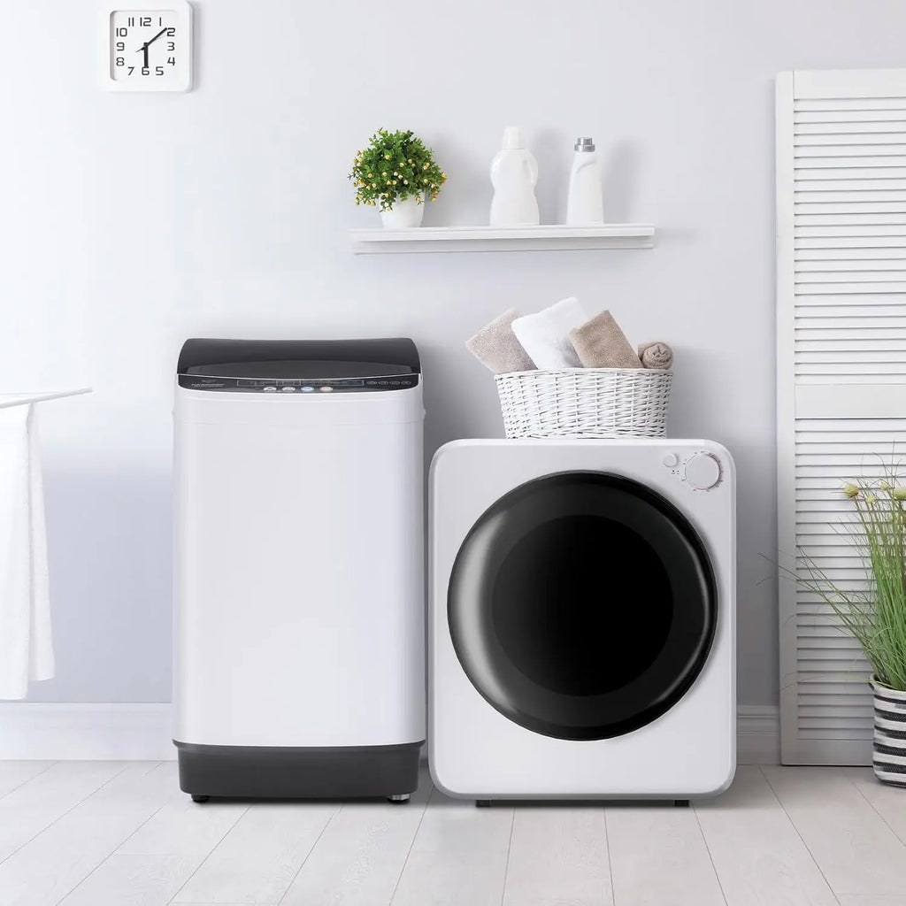 1.6 Cu Ft Portable Clothes Dryer & 16 LBS Full Automatic Washing Machine Set — Stainless Washer & Spinner Combo