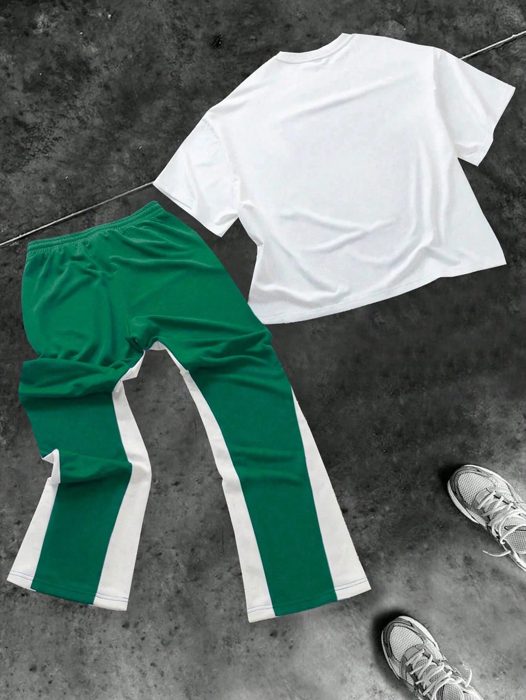 Men's Hip Hop Round Neck Short Sleeve T-Shirt & Drawstring Pants 2-Piece Set