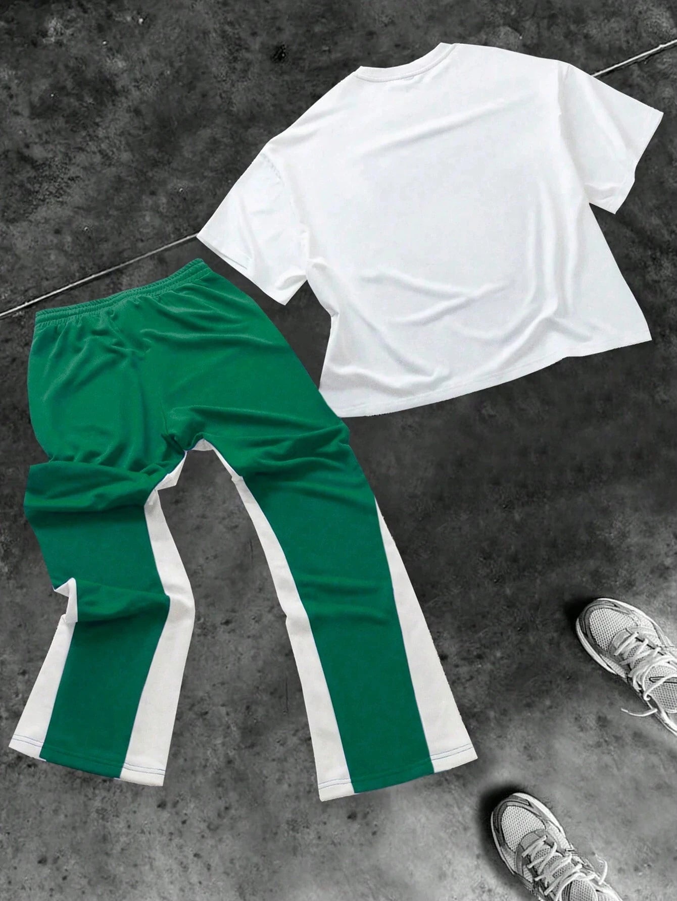 Men's Hip Hop Round Neck Short Sleeve T-Shirt & Drawstring Pants 2-Piece Set
