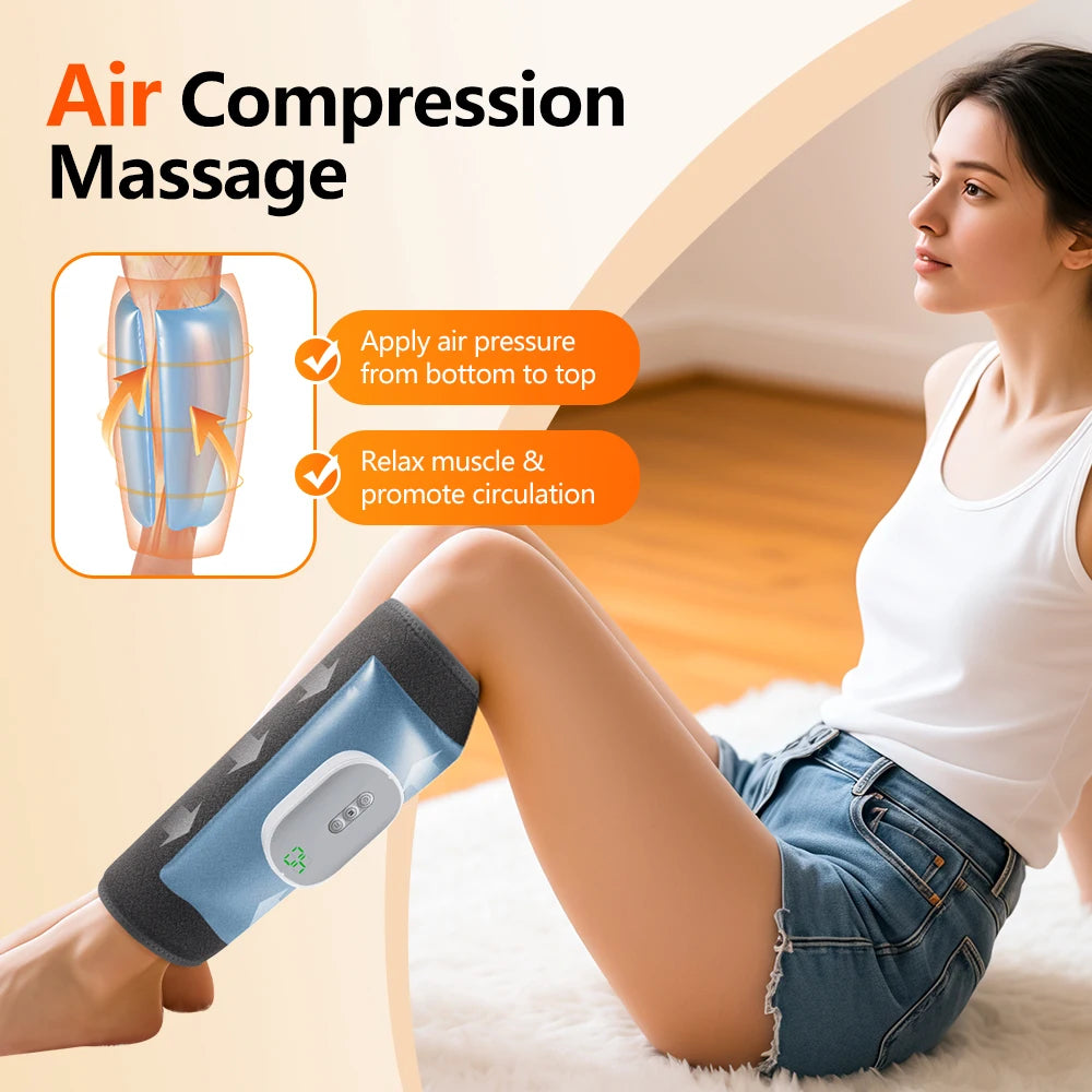 Wireless 360° Air Pressure Calf Massager — 3-Mode Airbag Leg & Foot Circulation Booster