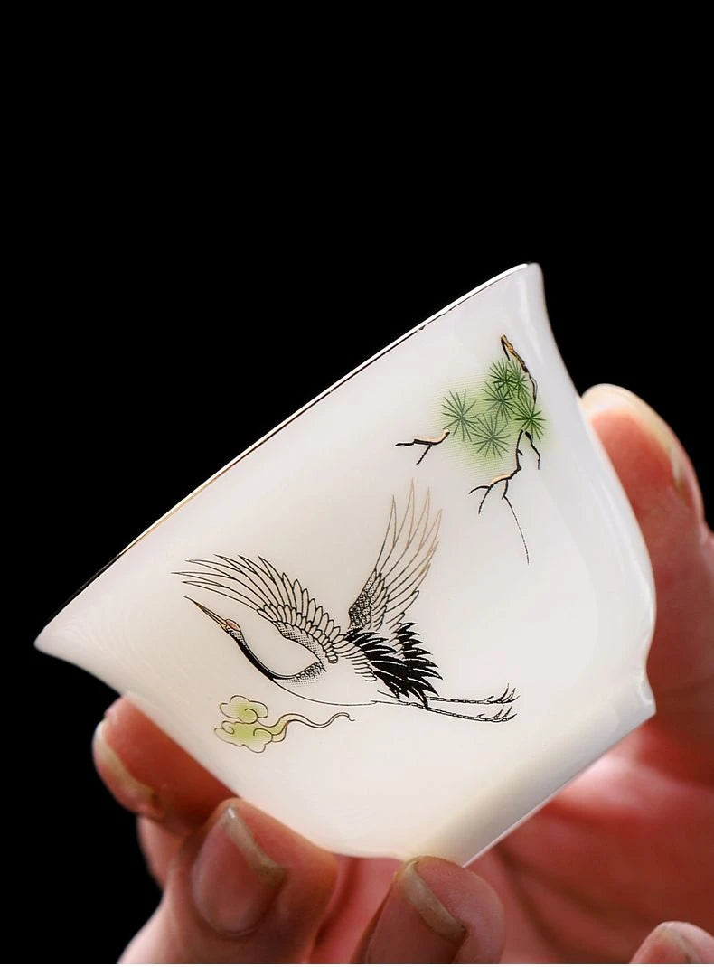 Porcelain Teacup Set – Six 60ml Tea Tasting Cups