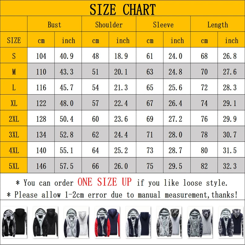 Men's Camouflage Fleece Hooded Zip Jacket – Thick Streetwear Coat for Autumn & Winter
