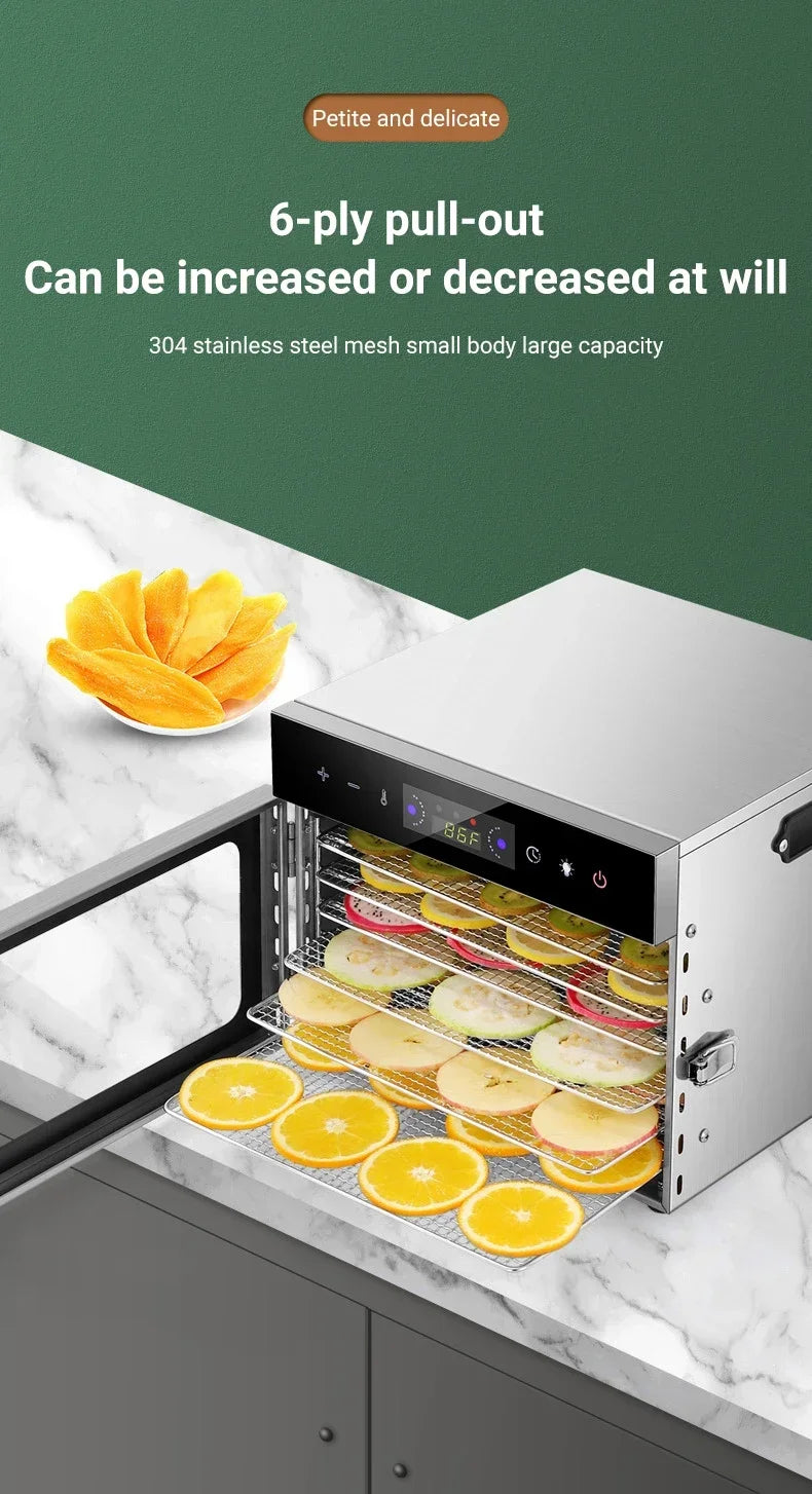 6–18 Layer Touch Screen Food Dehydrator — Intelligent Air Drying for Fruits, Meat & Jerky