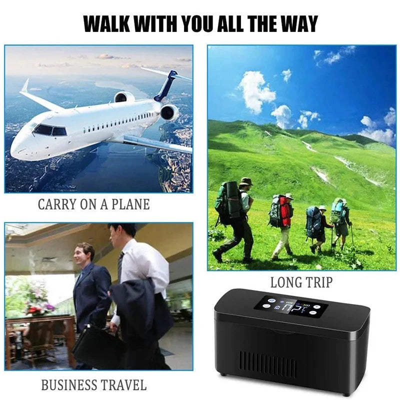 Portable Insulin & Hormone Medication Cooler – Mini Medicine Fridge for Home, Travel & Car