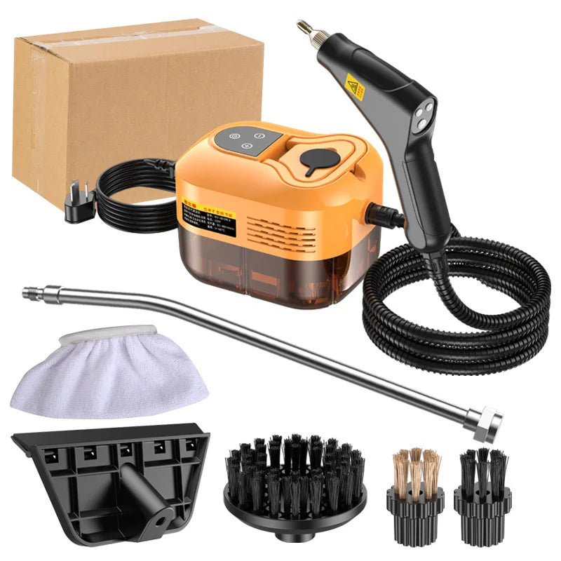 2500W Handheld Steam Cleaner – Digital Display, 6-Speed, 1200ml Tank, 110V/220V, Kitchen, Car & Furniture