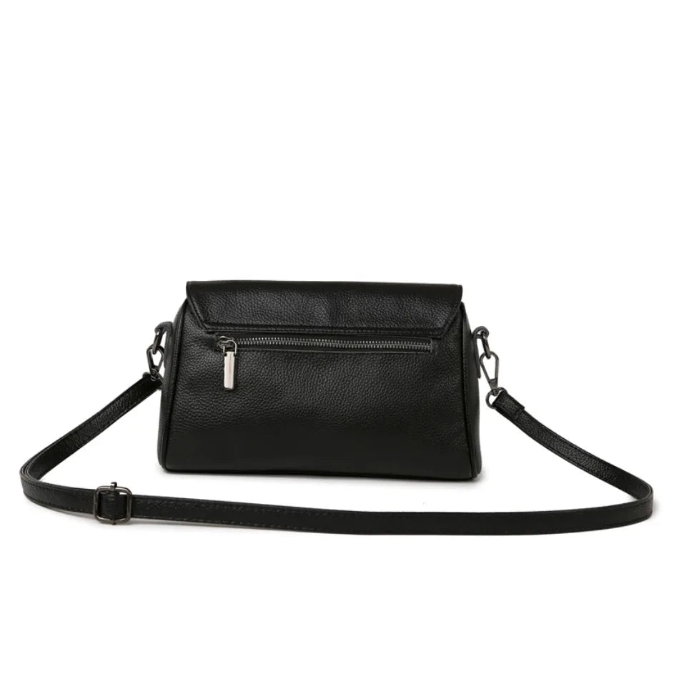 VANDERWAH 100% Genuine Cow Leather Flap Crossbody Shoulder Bag – Designer Messenger Handbag for Women