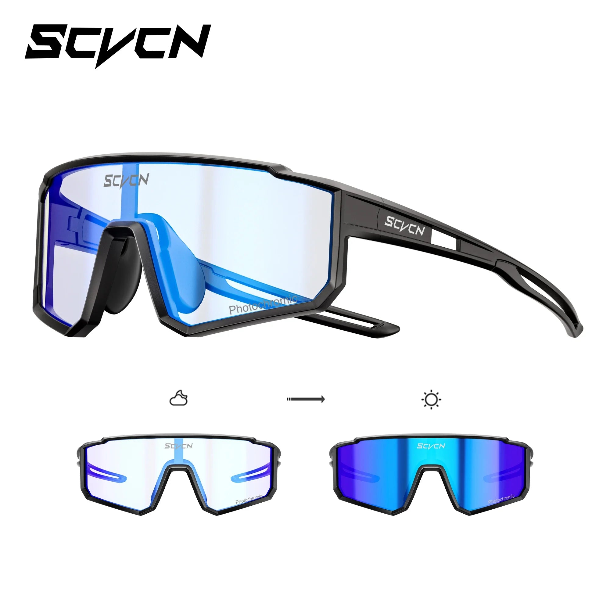 SCVCN Kids Photochromic Sport Sunglasses | UV400 Boys Girls Outdoor Skateboarding Bike Golf Eyewear