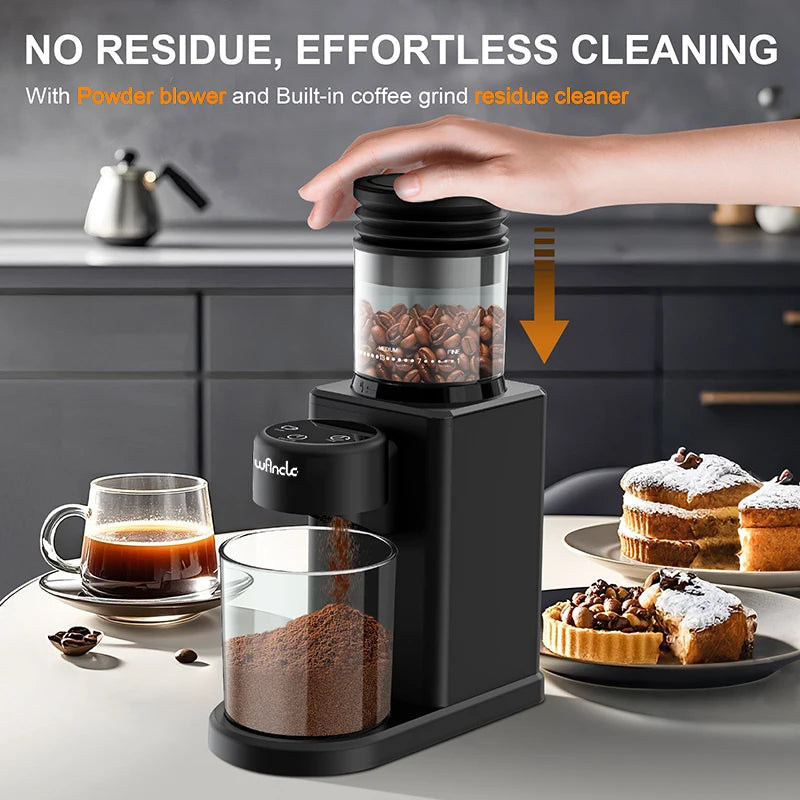 Electric Conical Burr Coffee Grinder – Touchscreen, 25 Grind Settings for Espresso, Drip & French Press