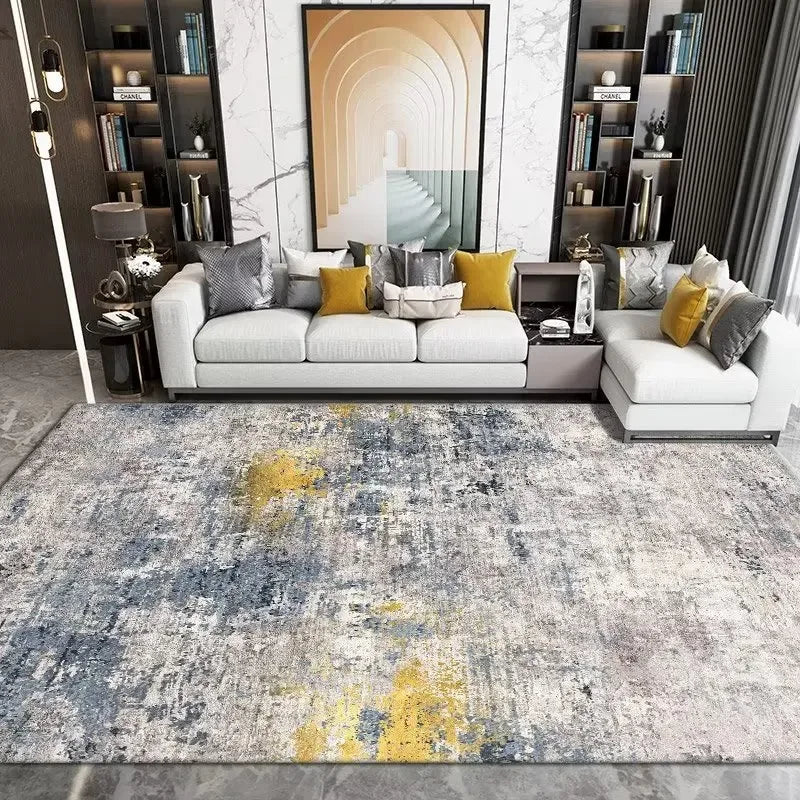 Nordic Geometric Large Area Rug – Washable Non-Slip Carpet for Living Room & Bedroom