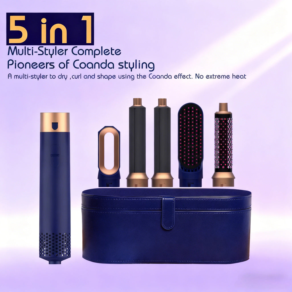 5-in-1 Ionic Hair Dryer & Styler Set – High-Speed Hot Comb Brush & Straightener