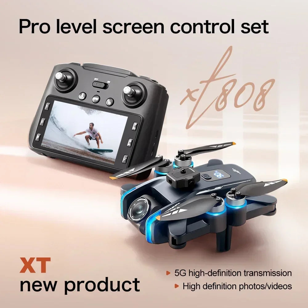 Original GPS XT808 Max Foldable RC Quadcopter Helicopter Brushless Motor Drone Professional+ HD Dual Camera 5G WIFI FPV Dron X