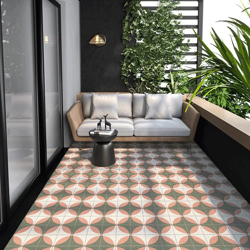 Outdoor Balcony Rug – Oil-Proof Non-Slip PVC Leather Carpet for Living Room & Kitchen