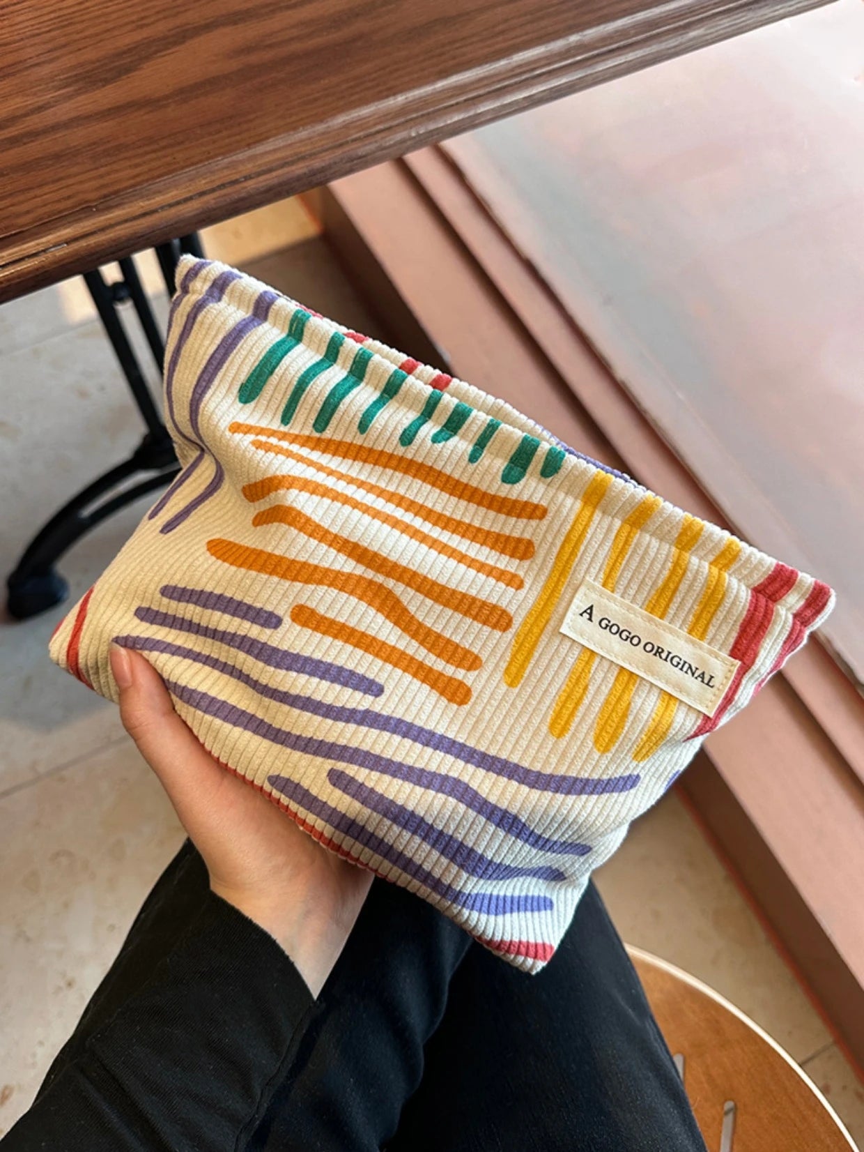 Large Capacity Corduroy Travel Cosmetic Bag