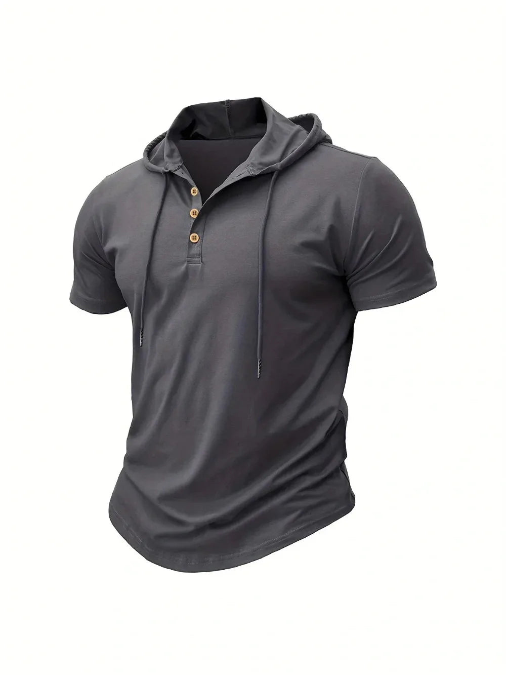 Men's Hooded Short-Sleeve Gym T-Shirt — Athletic Training Tee with Hood