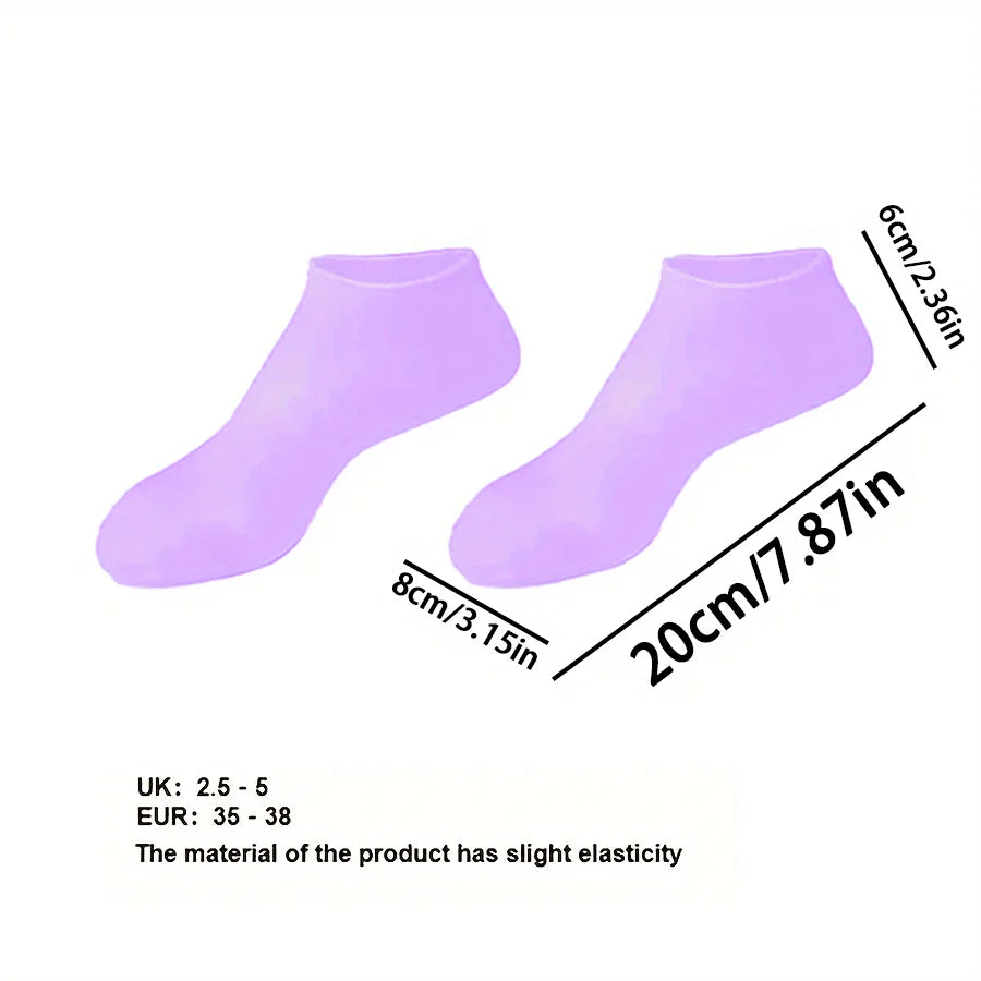 Soft Feet While You Sleep — Moisturizing Silicone Foot Socks | Dry & Cracked Heel Repair, Massage Texture, 7 Colors