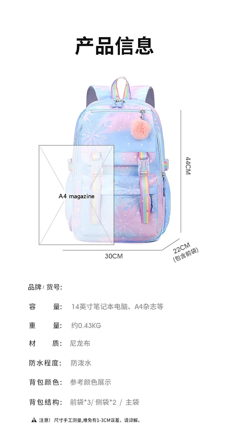 Custom Print Nylon Backpack – Laptop School & Travel Bag for Women
