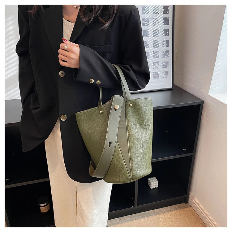 Luxury PU Bucket Bag – Trending Crossbody Shoulder Tote for Women 2026
