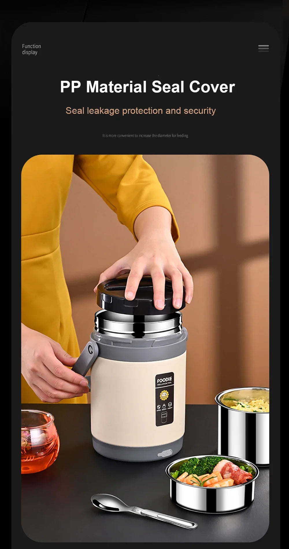 USB Heated Lunch Box – Stainless Steel 65°C Warmer