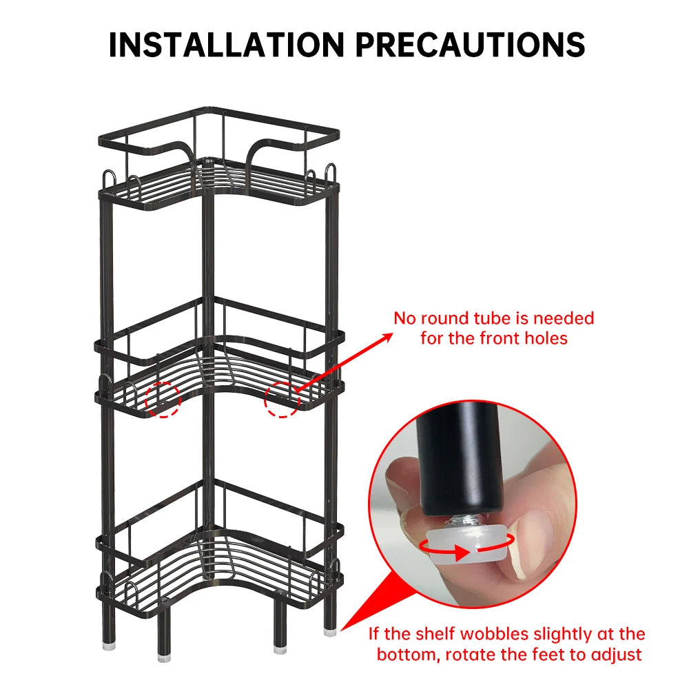 Bathroom Corner Shelf — Multi-Layer Freestanding Storage Rack for Shower & Bath Supplies