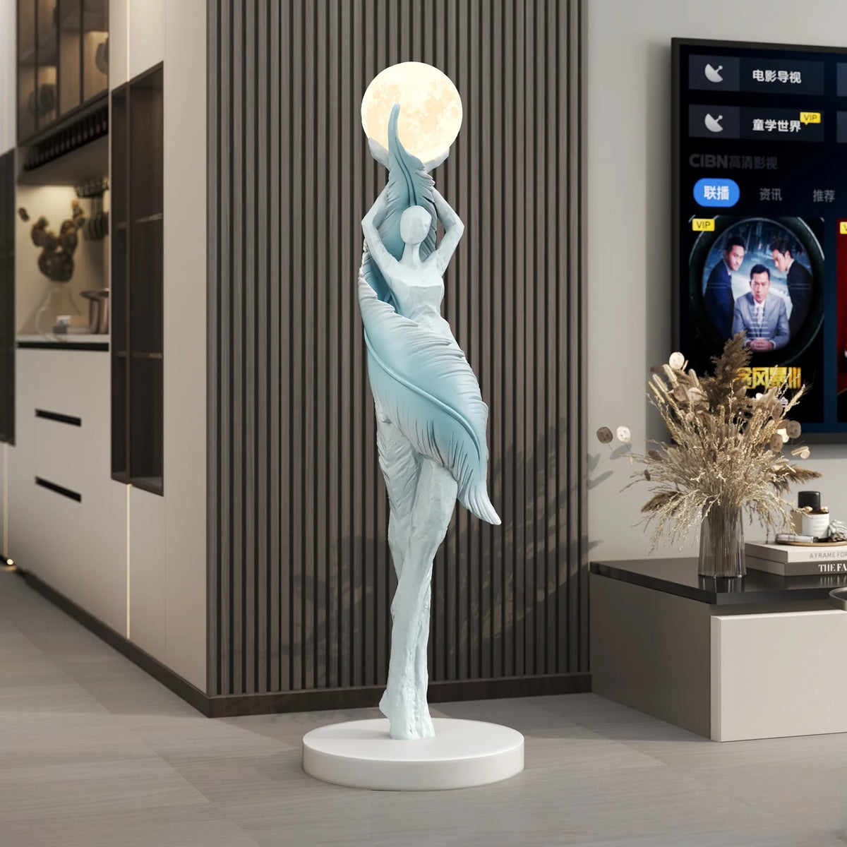 Sculptural Resin Lamp – 85 cm LED Accent