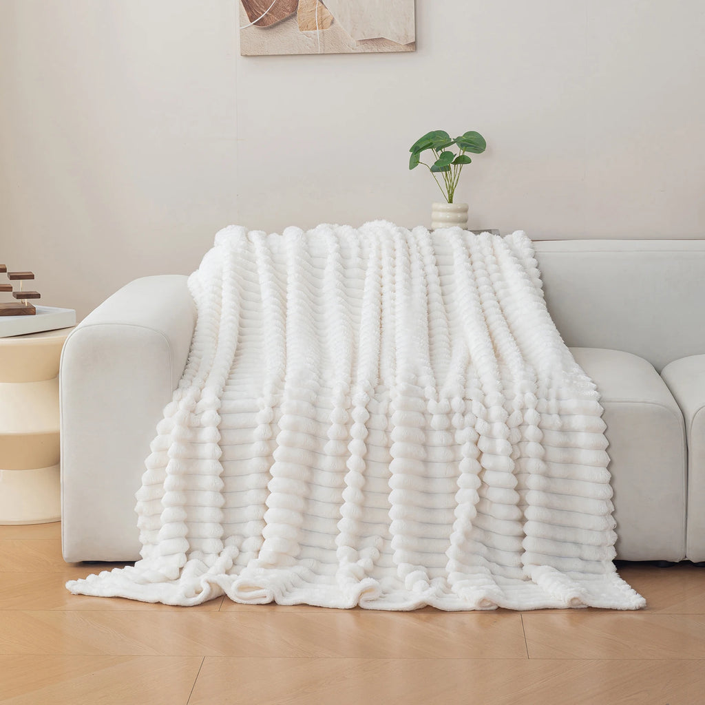 Soft Flannel Blanket – Warm Nap Throw in Multiple Colors, Christmas Gift Blanket