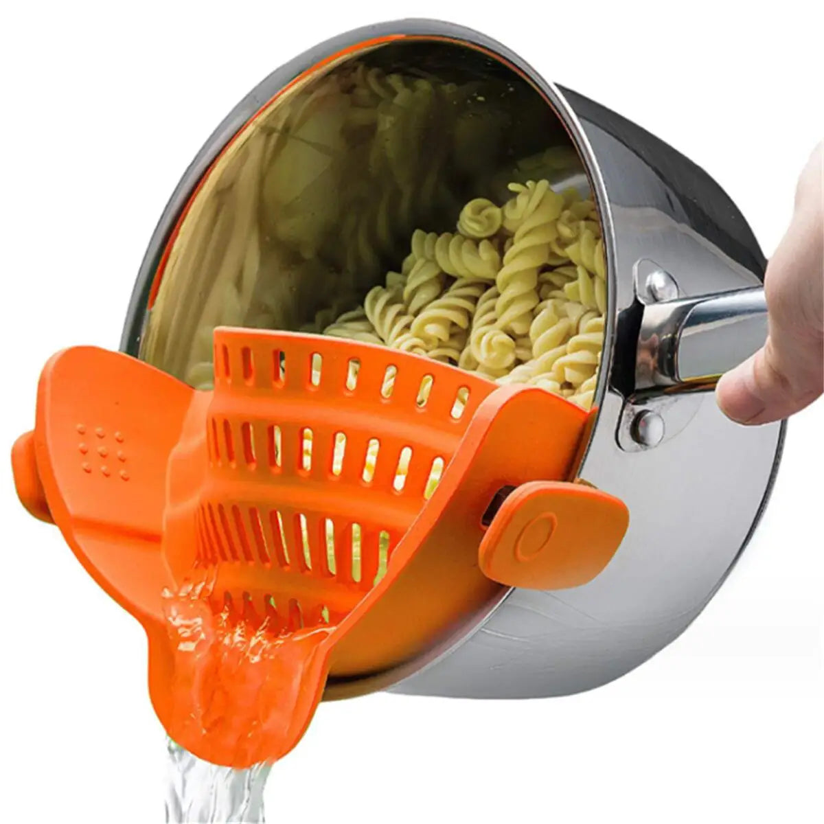 Clip-On Pot Strainer — Adjustable Strainer for Pots, Pans & Bowls