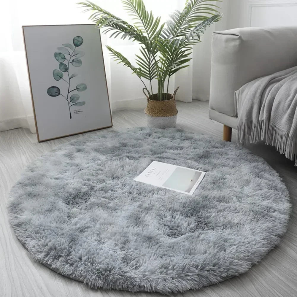 Round Shaggy Area Rug – Soft Non-Slip Circle Carpet for Bedroom & Living Room