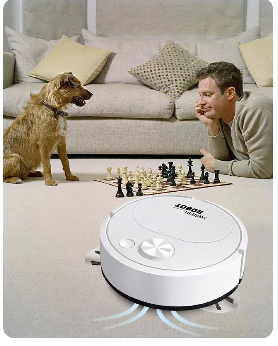 Mini Robot Vacuum Cleaner — 3-in-1 Sweep, Mop & Vacuum, 1500Pa, USB Charging, 20-Min Runtime
