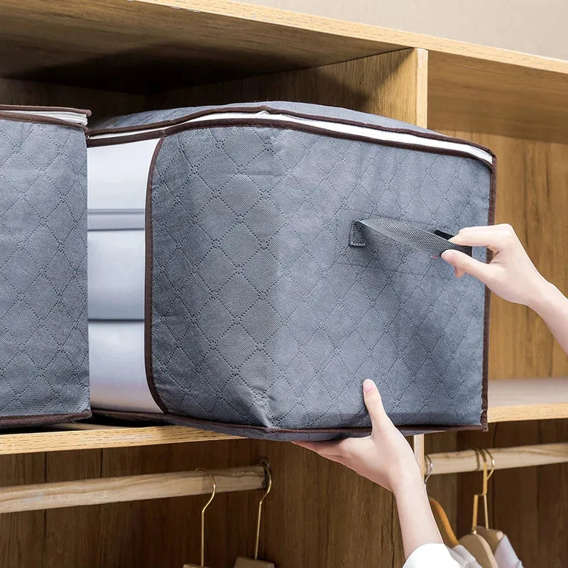Foldable Clothes & Quilt Storage Bag – Large Capacity Dustproof Bedroom Closet Organizer