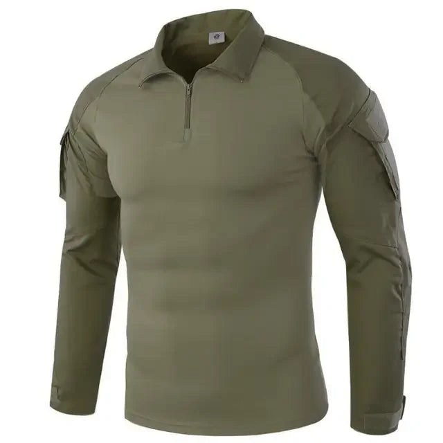 Men's Military Camouflage Long Sleeve Hiking Shirt — Tactical Outdoor Shirt