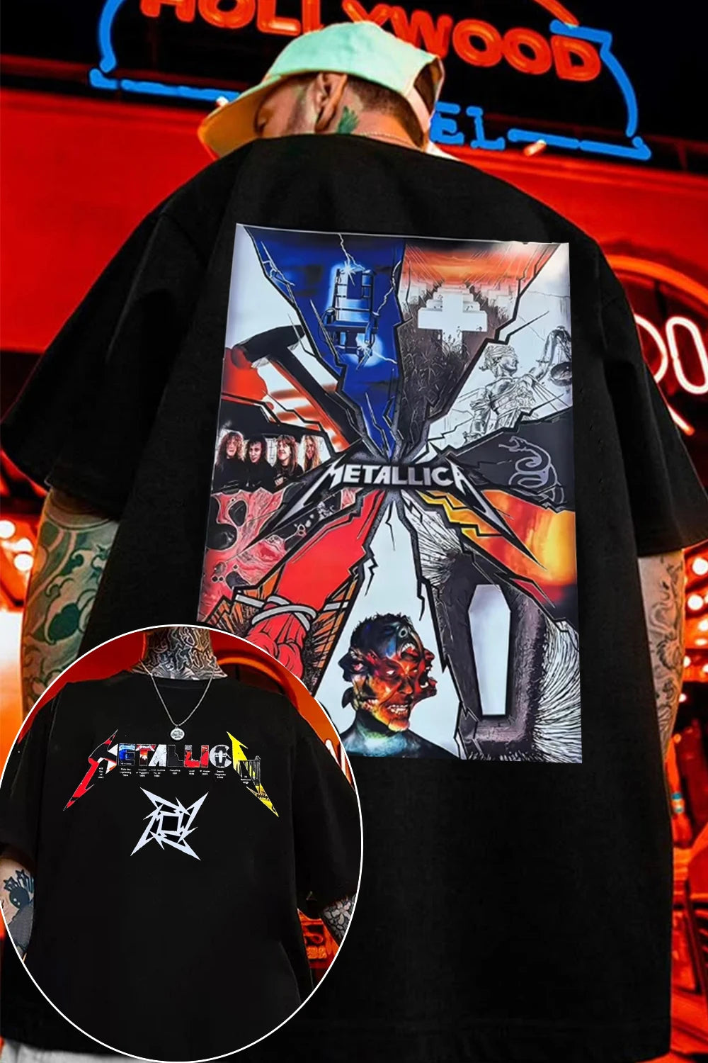 Metallica Rock Band Graphic T-Shirt — 100% Cotton Streetwear Tee for Men & Women