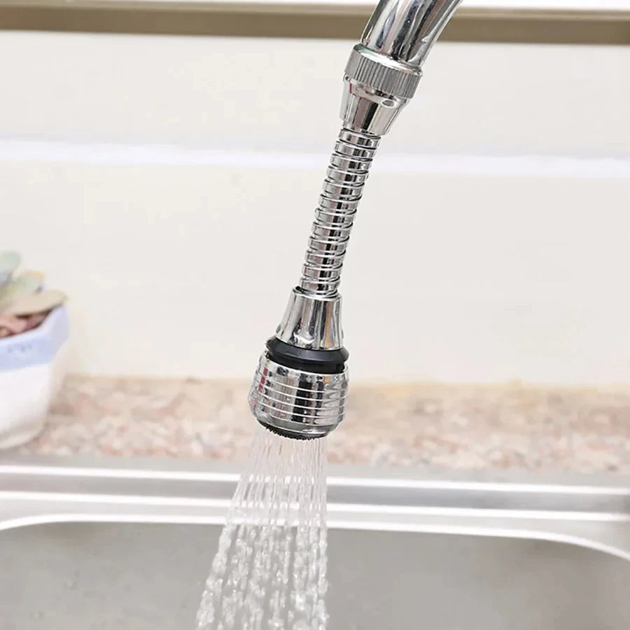 Less Splash. Less Waste. — Stainless Steel Faucet Sprinkler & Water-Saving Extender | Rotating, Splash-Proof, Easy Install, Kitchen & Bathroom