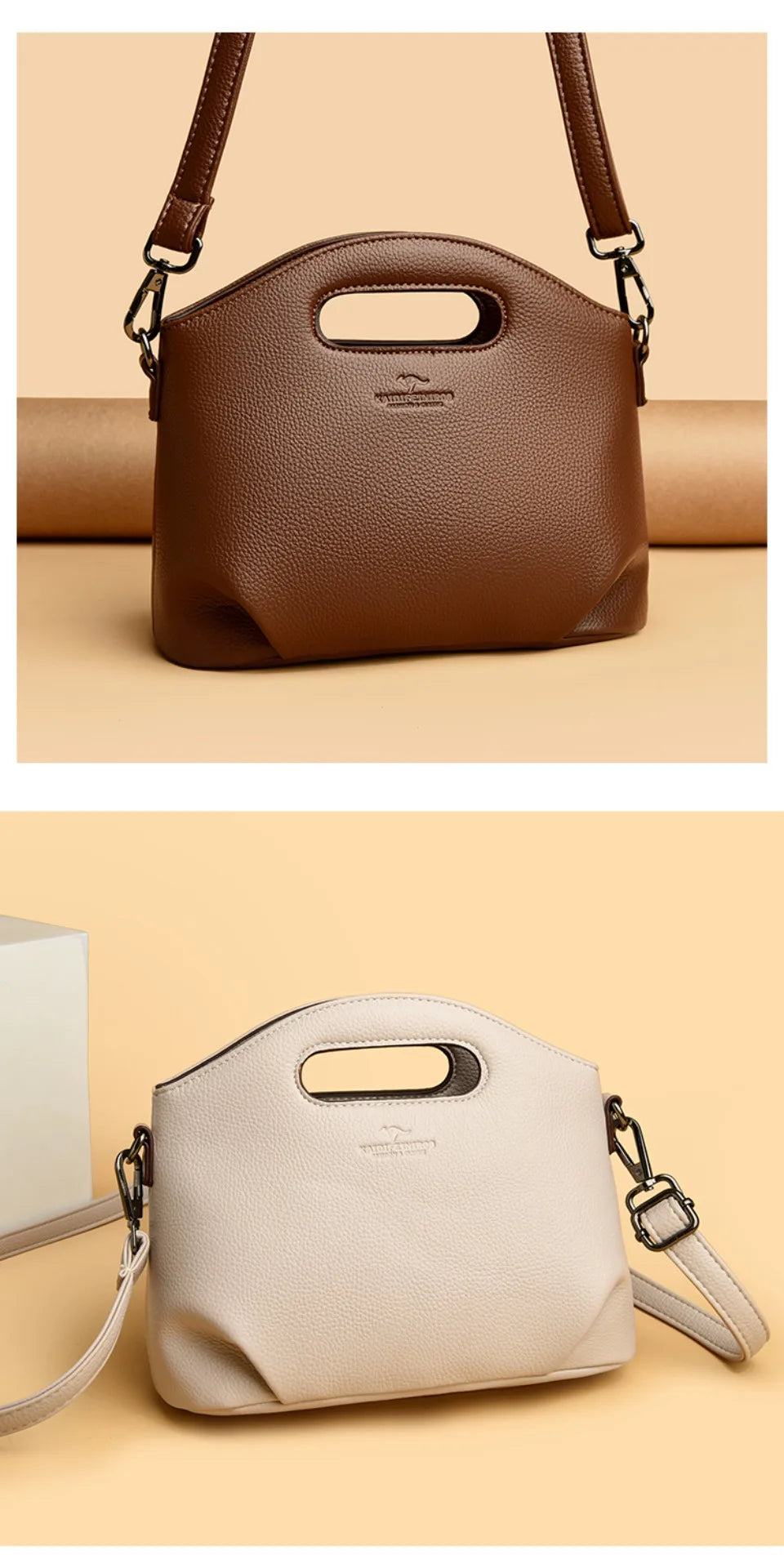 VANDERWAH Luxury Microfiber Leather Flap Shoulder Bag – Small Casual Tote Handbag for Women