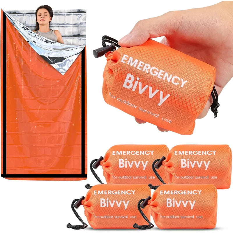 Emergency Mylar Survival Sleeping Bag – Thermal Bivy Sack, Lightweight Waterproof Shelter for Camping & Hiking