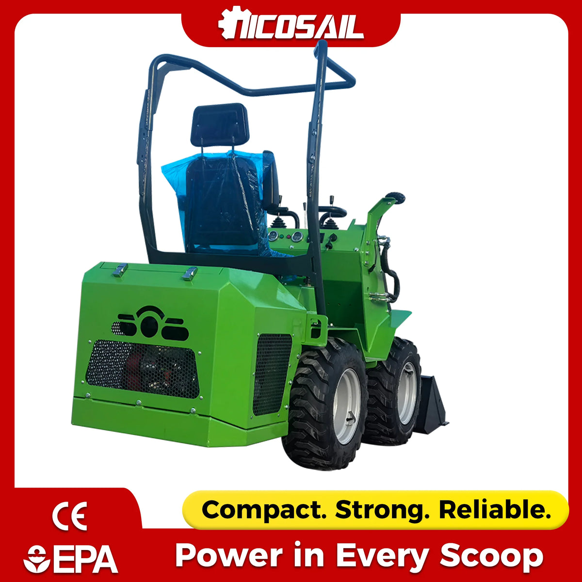 Nicosail 13.5KW Diesel Mini Skid Steer Loader – Compact Seat-Ride for Construction & Farm