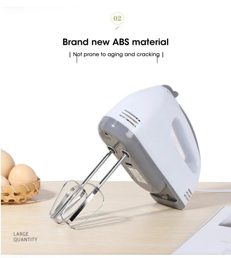 7-Speed Electric Hand Mixer – Automatic Blender for Cream, Eggs, Cake & Dough