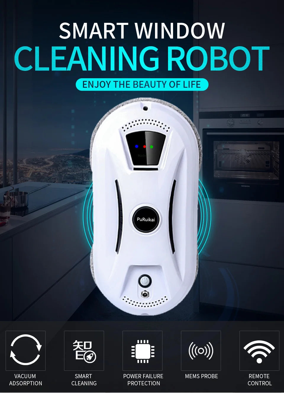 Ultra Thin Window Cleaning Robot – Electric Remote Control Glass Cleaner for Home