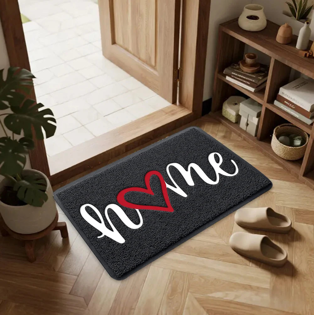 Minimalist Welcome Doormat – Elegant Handwritten Text Non-Slip Floor Mat for Home Decor