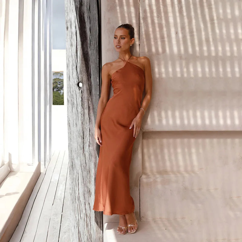 Sleeveless Backless Slim Maxi Party Dress — Sexy Solid Temperament Formal Dress