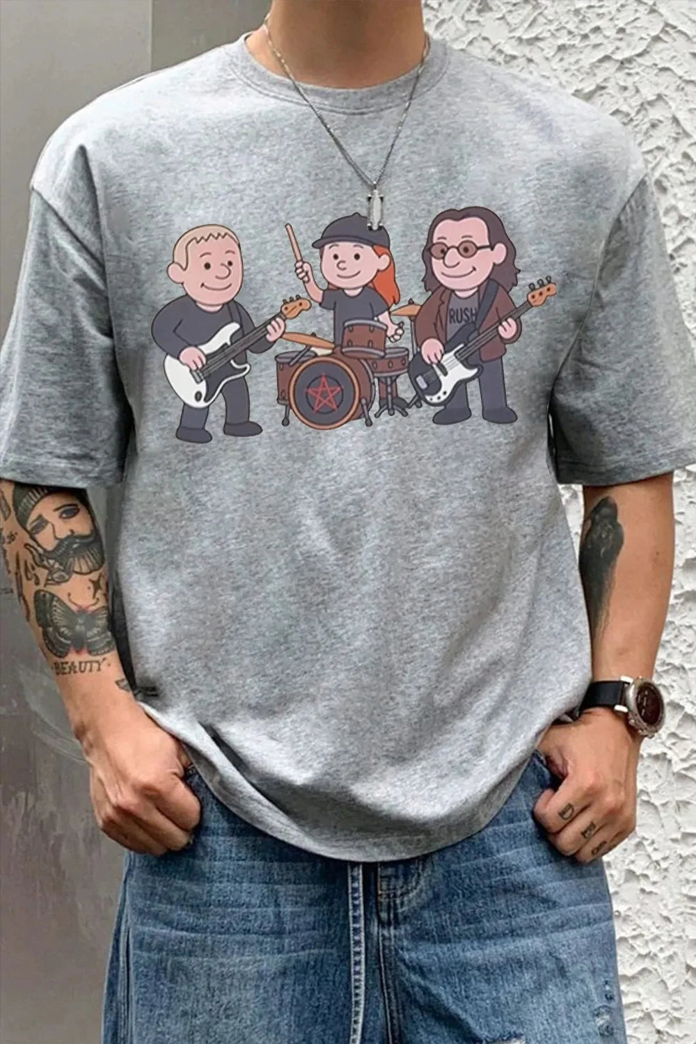 Rush Band Graphic T-Shirt — Unisex Cotton Short Sleeve Casual Loose Tee