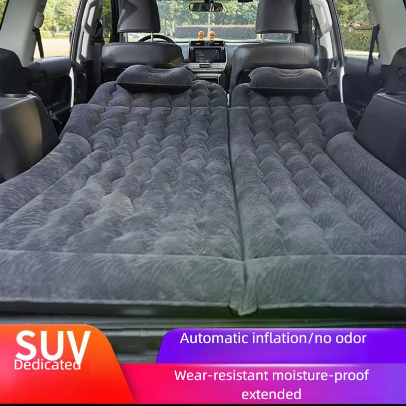 Car Inflatable Mattress – Soft Fabric Backseat Air Bed for Road Trips & Camping, Multiple Colors