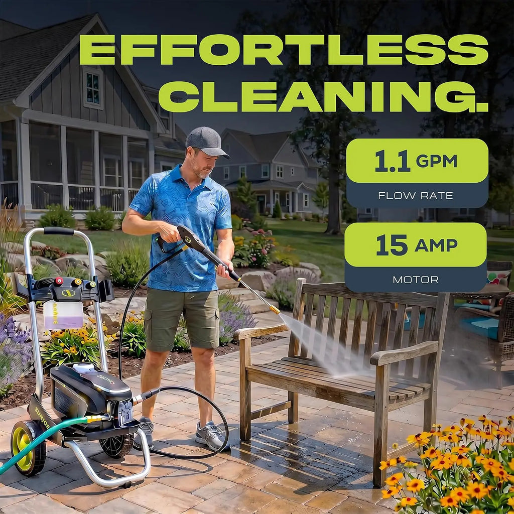 2200 PSI Electric Pressure Washer with Foam Cannon – 1.1 GPM, Turbo Nozzle, 25 Ft Hose