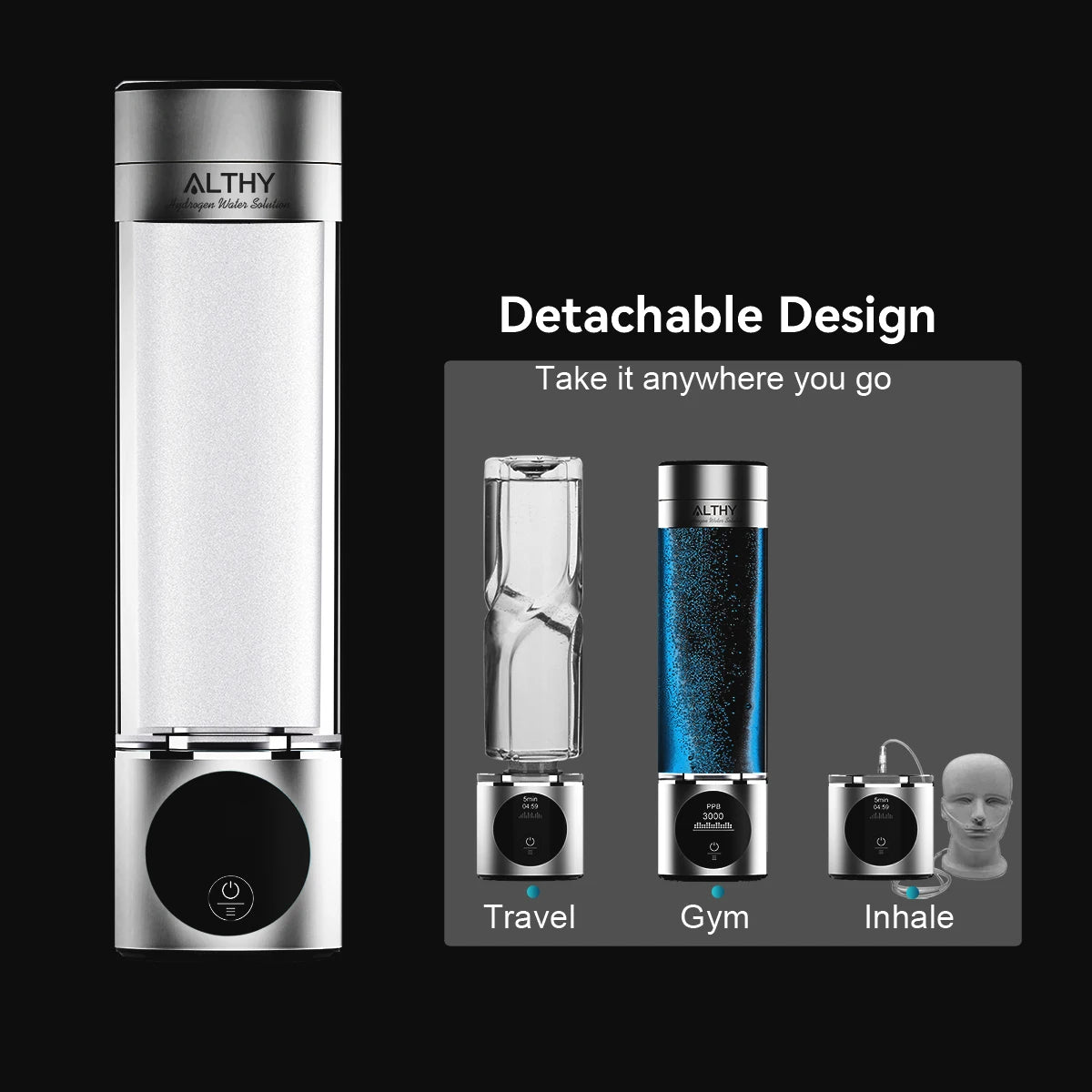 ALTHY Performance Hydrogen Water Generator — DuPont SPE+PEM Dual Chamber, PPB Display & H2 Inhalation