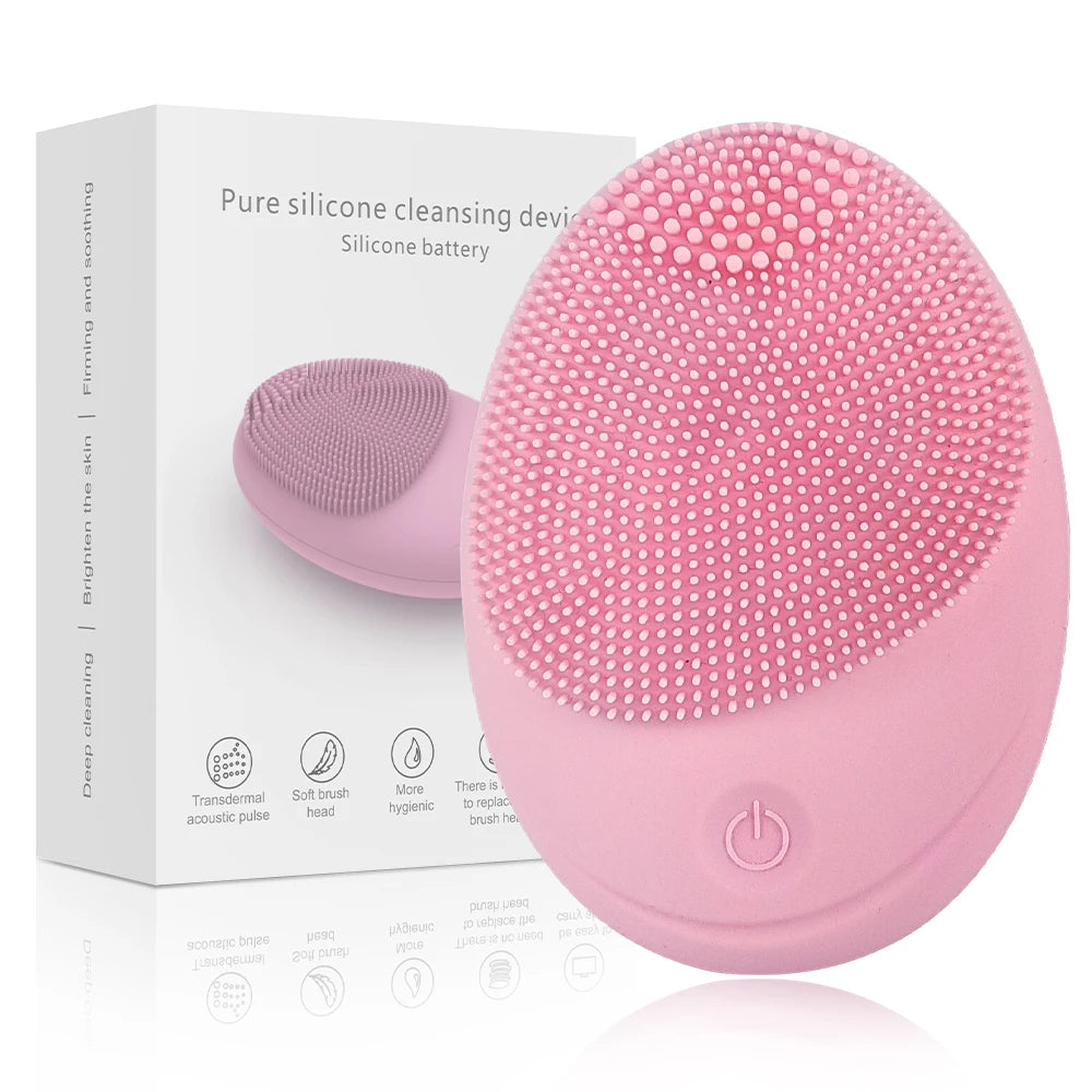 Sonic Vibrating Silicone Facial Cleansing Brush – Waterproof Deep Pore Cleanser, 2 Colors