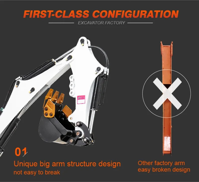 1.2 Ton Mini Digger – Compact Excavator for Construction & Engineering