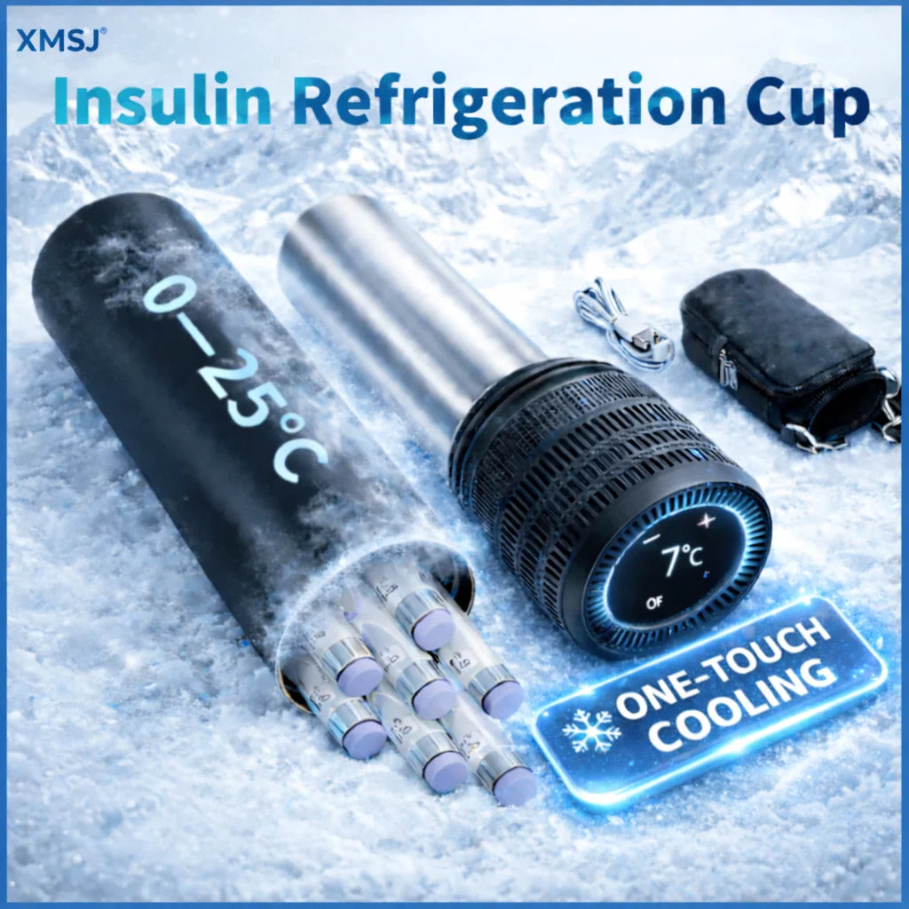 Insulin Cooler Box Mini Fridge – 30H Travel Med Cold Storage with Digital Temp Control for 6 Insulin Pens