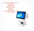 YPRXBD 15.6" Dual-Screen POS Terminal All-in-One – 4GB RAM, Win10/Android 11, Adjustable