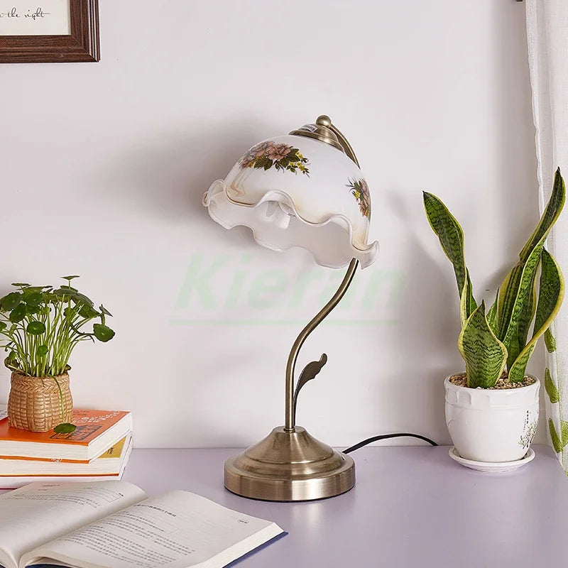 Flower Lamp – Frosted Glass & Metal Design
