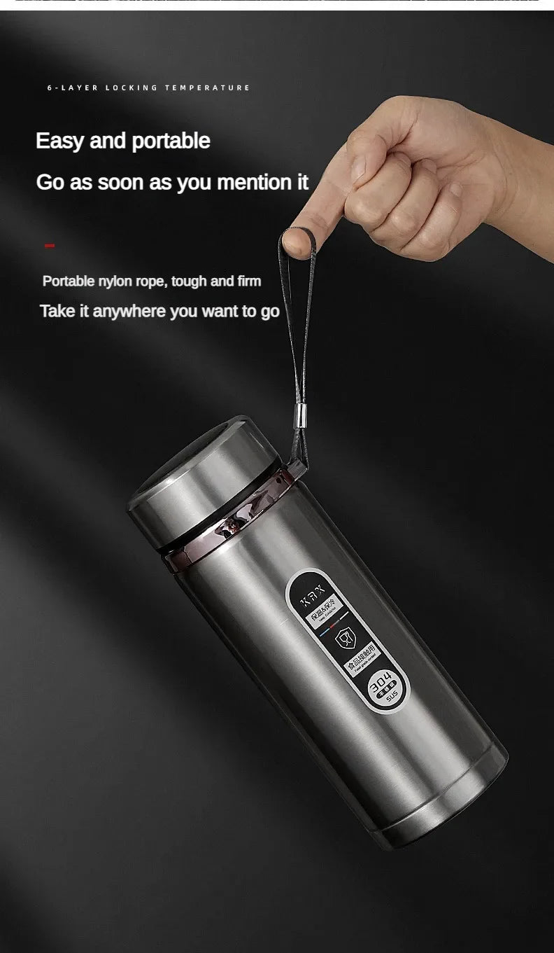 Stainless Steel Thermos Bottle with LED Temperature Display – 500ml–1L Vacuum Flask